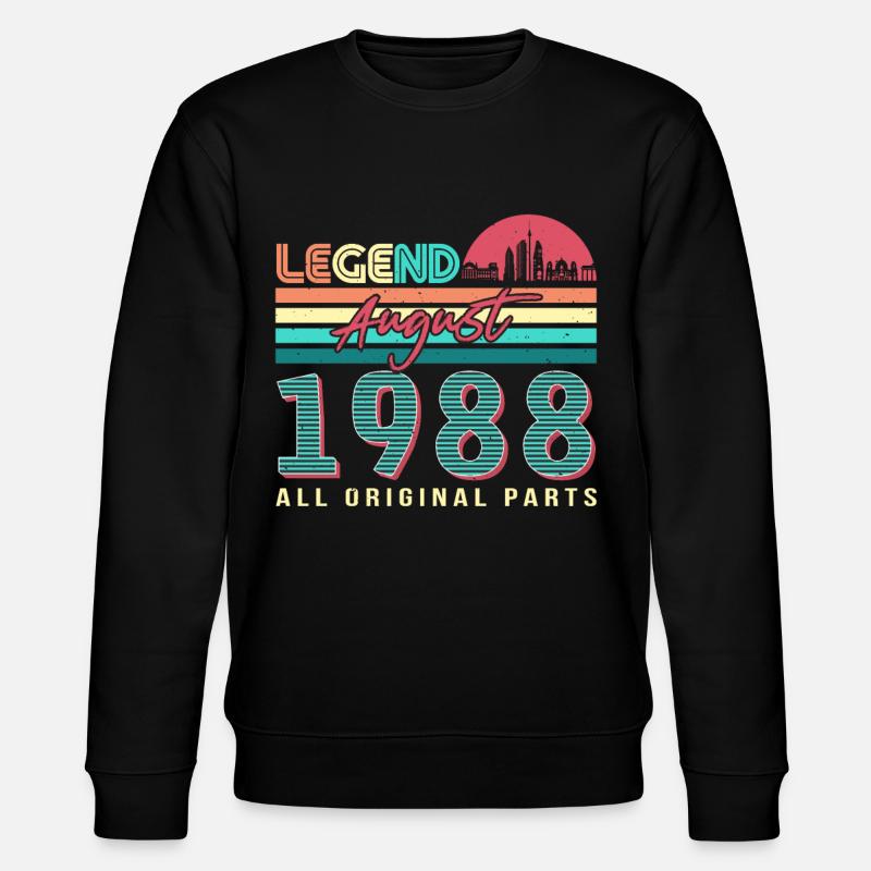 Geboren Im August 1988 - Stanley/Stella Unisex Bio-Sweatshirt CHANGER - Schwarz