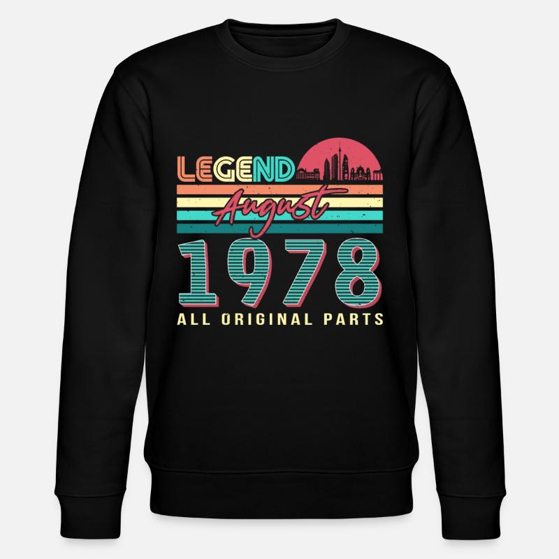 Retro 1978 August - Stanley/Stella Unisex Bio-Sweatshirt CHANGER - Schwarz