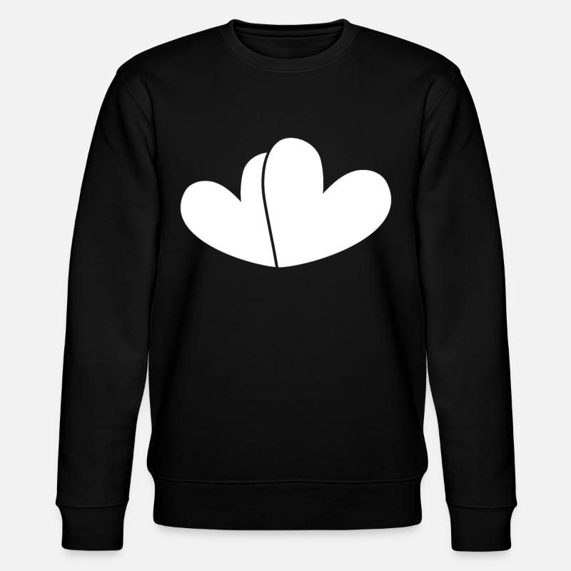 Two White Hearts - Stanley/Stella CHANGER Unisex Organic Sweatshirt - black