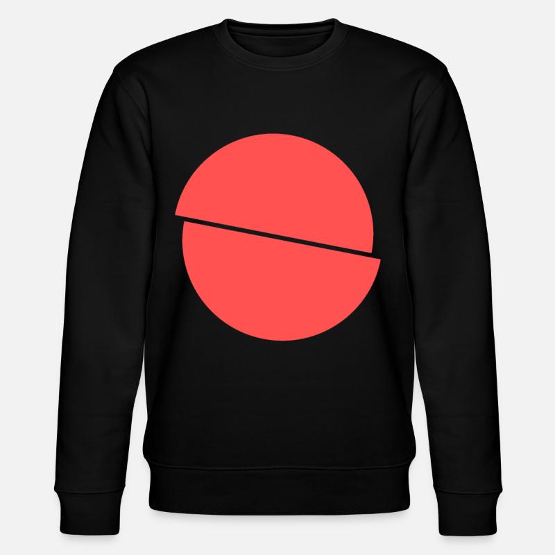 Halbe Kreise Rotes Design - Stanley/Stella Unisex Bio-Sweatshirt CHANGER  - Schwarz