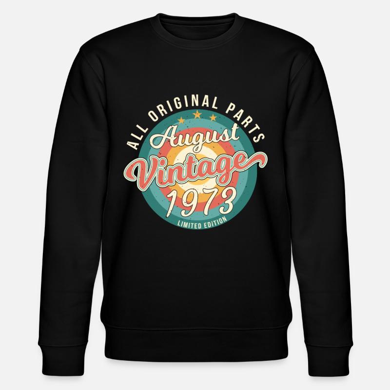1973 August Retro - Stanley/Stella CHANGER Unisex Organic Sweatshirt - black