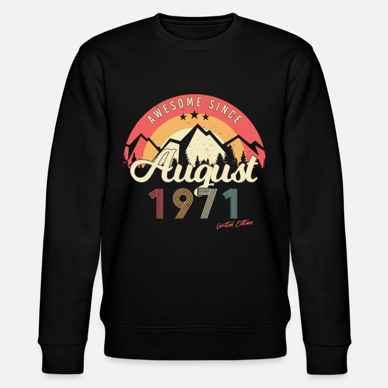 1971 August Retro - Stanley/Stella Unisex Bio-Sweatshirt CHANGER  - Schwarz