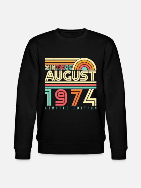 1974 In August gift idea - Stanley/Stella CHANGER Unisex Organic Sweatshirt - black