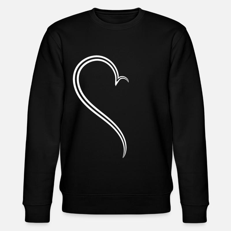 Simples Halbes Herz Weise - Stanley/Stella Unisex Bio-Sweatshirt CHANGER  - Schwarz