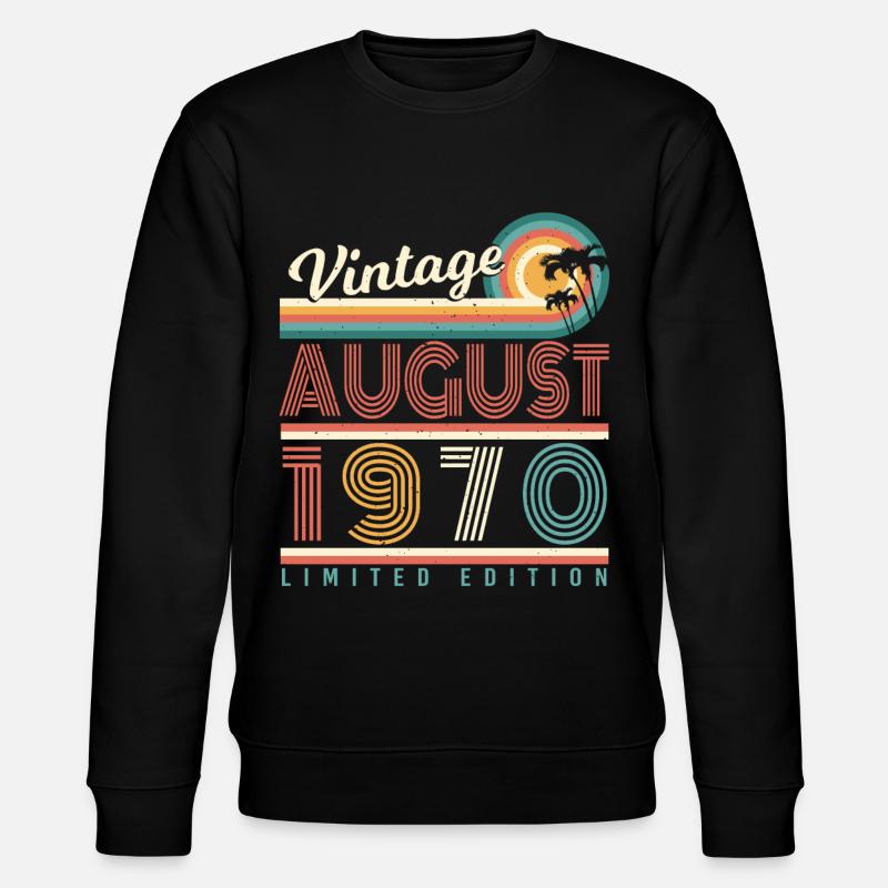 August 1970 Retro - Stanley/Stella Unisex Bio-Sweatshirt CHANGER  - Schwarz