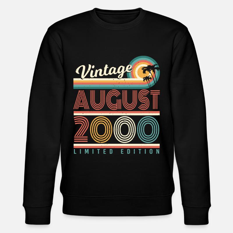Mois de naissance Août 2000 - Sweat bio CHANGER Stanley/Stella Unisexe - noir