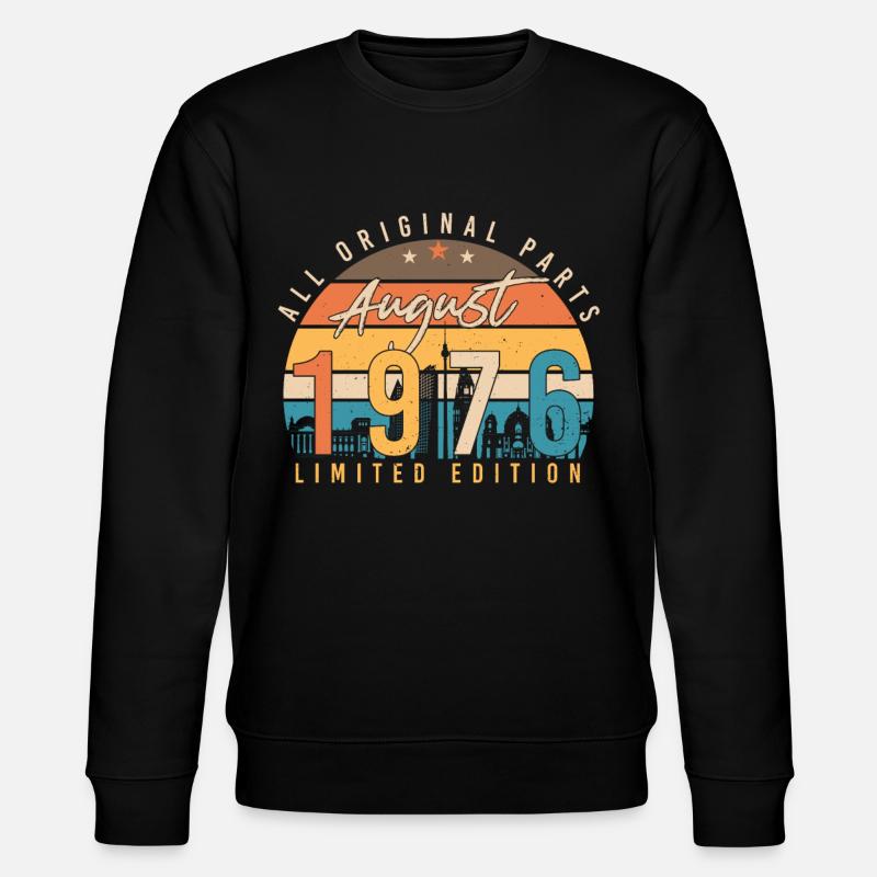 Retro 1976 August - Stanley/Stella CHANGER Unisex Organic Sweatshirt - black
