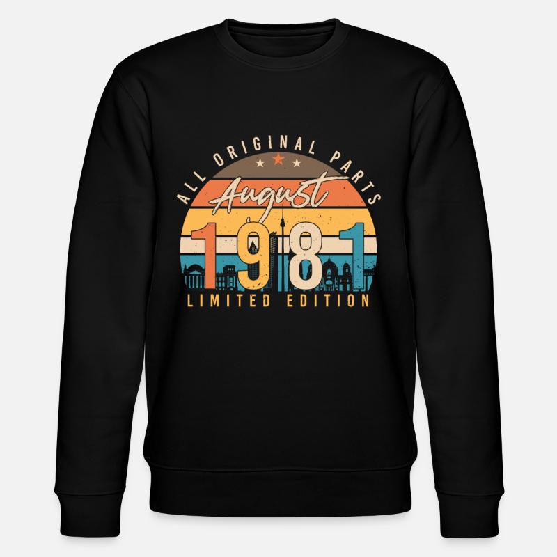 Août 1981 Salutations d’anniversaire - Sweat bio CHANGER Stanley/Stella Unisexe - noir