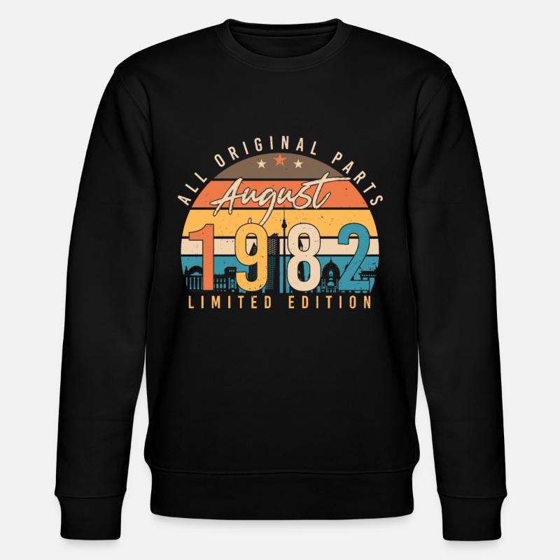 40th birthday August 1982 - Stanley/Stella CHANGER Unisex Organic Sweatshirt - black