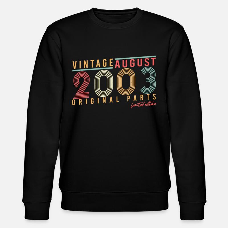 Born in August 2003 - Stanley/Stella CHANGER Unisex Organic Sweatshirt - black