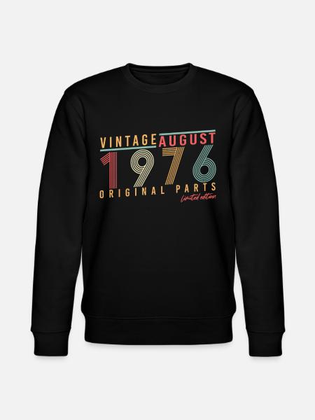 1976 Im August Retro - Stanley/Stella Unisex Bio-Sweatshirt CHANGER  - Schwarz
