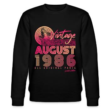 Baujahr Im August 1986 - Stanley/Stella Unisex Bio-Sweatshirt CHANGER  - Schwarz - Vorne - Nik (191cm) & Marisol (170cm)