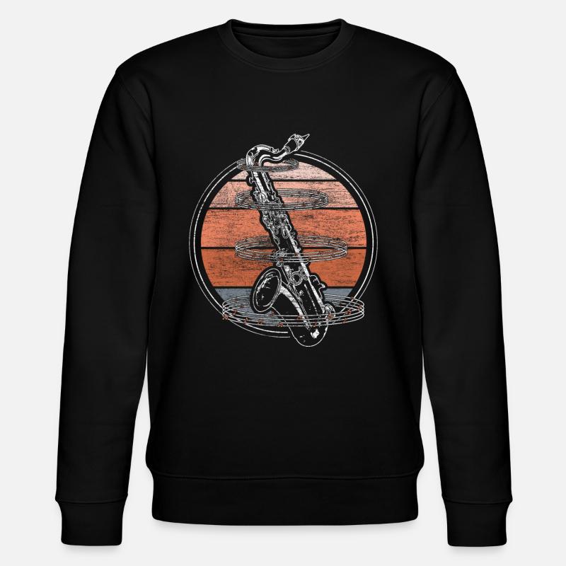 Saxophon Instrument Band Geschenk - Stanley/Stella Unisex Bio-Sweatshirt CHANGER - Schwarz