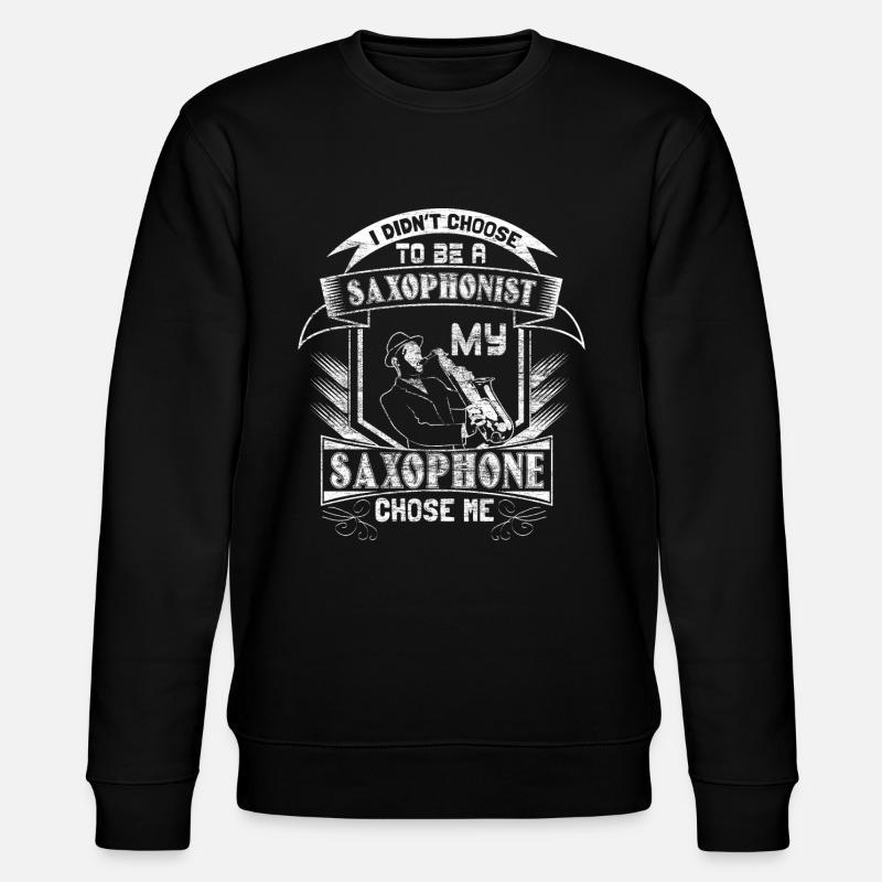 Saxophone Jazz Gift - Stanley/Stella CHANGER Unisex Organic Sweatshirt - black
