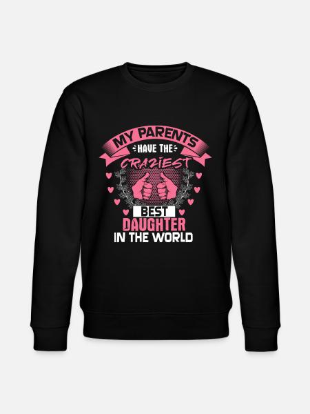 Daughter Father Funny Gift - Stanley/Stella CHANGER Unisex Organic Sweatshirt - black