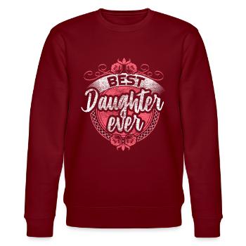 Best Daughter Parents Girl - Stanley/Stella CHANGER Unisex Organic Sweatshirt - burgundy - Front - Nik (191cm) & Marisol (170cm)