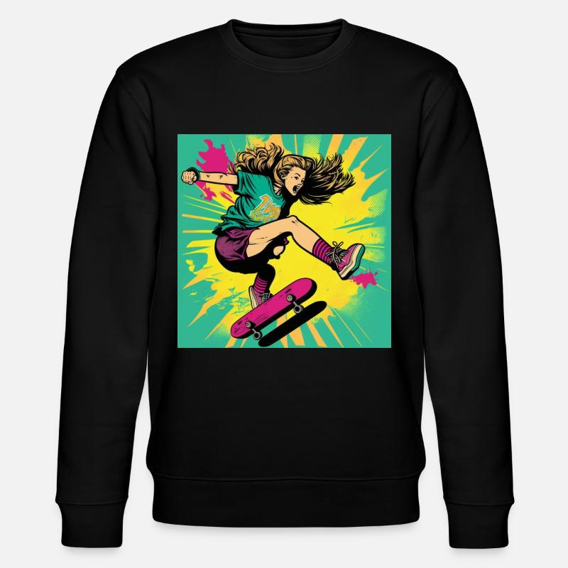 Skater-Mädchen - Stanley/Stella Unisex Bio-Sweatshirt CHANGER - Schwarz