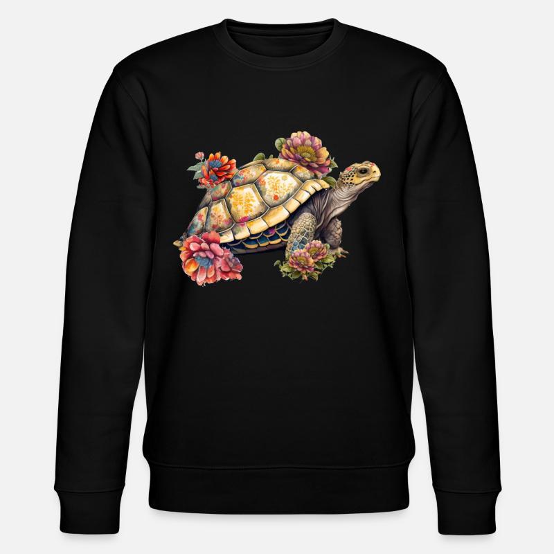 Hübsche Schildkröte - Stanley/Stella Unisex Bio-Sweatshirt CHANGER  - Schwarz