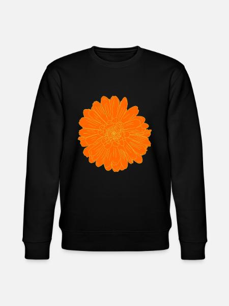 Fleur Orange Classique - Sweat bio CHANGER Stanley/Stella Unisexe - noir