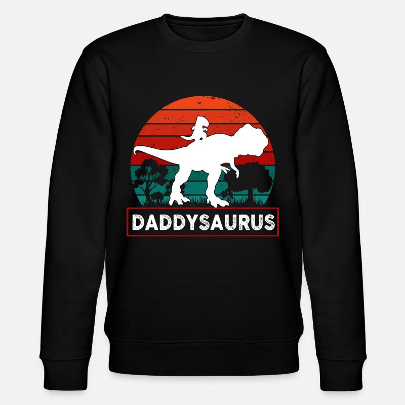 Daddy Dinosaur Daddysaurus - Stanley/Stella CHANGER Unisex Organic Sweatshirt - black