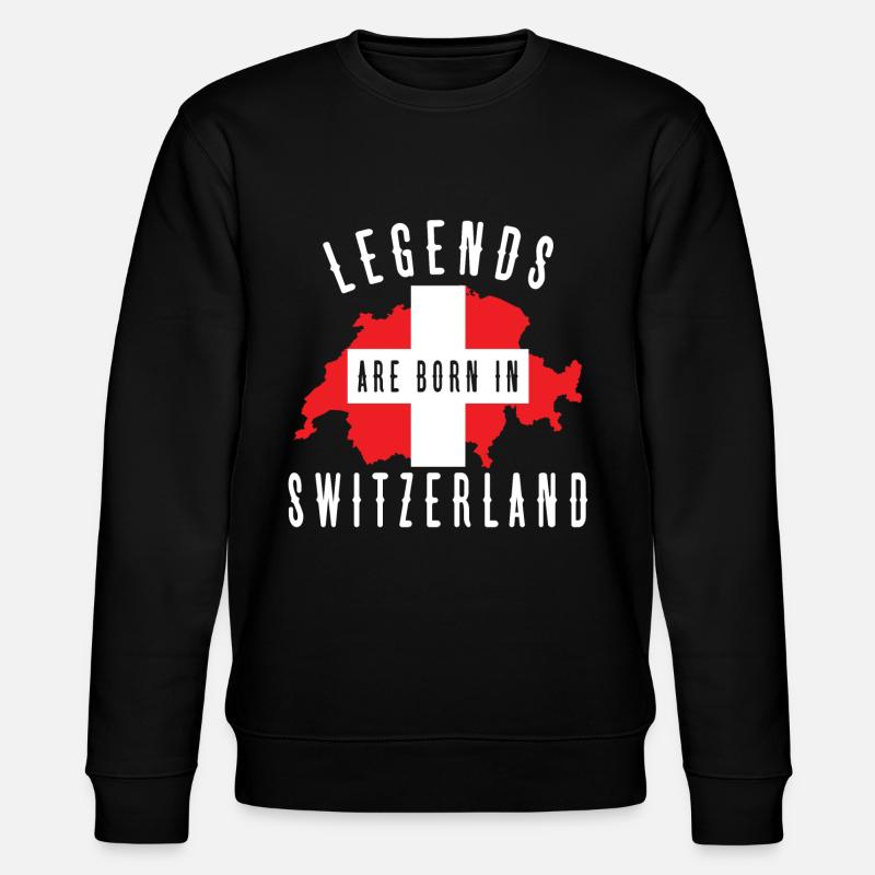 Schweiz - Stanley/Stella Unisex Bio-Sweatshirt CHANGER  - Schwarz