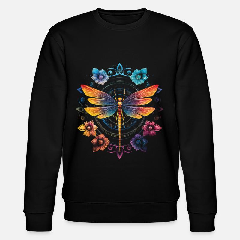 Mandala Chakra Libelle - Stanley/Stella Unisex Bio-Sweatshirt CHANGER  - Schwarz