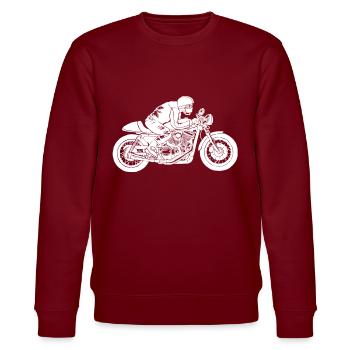Motorradfahrer - Stanley/Stella Unisex Bio-Sweatshirt CHANGER  - Burgunderrot - Vorne - Nik (191cm) & Marisol (170cm)