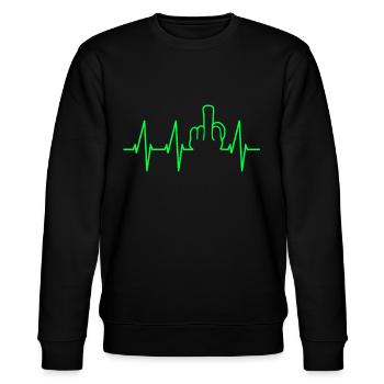 Fuck Off - Majeur en rythme cardiaque ECG - Sweat bio CHANGER Stanley/Stella Unisexe - noir - Devant - Nik (191cm) & Marisol (170cm)