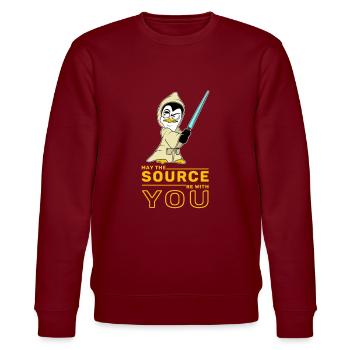IT nerd Linux Linux penguin geek software engineer - Stanley/Stella CHANGER Unisex Organic Sweatshirt - burgundy - Front - Nik (191cm) & Marisol (170cm)