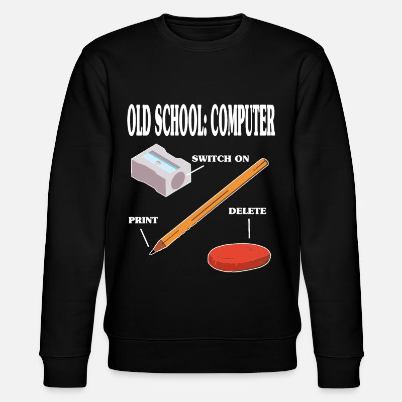 Old school computer pc technology - Stanley/Stella CHANGER Unisex Organic Sweatshirt - black