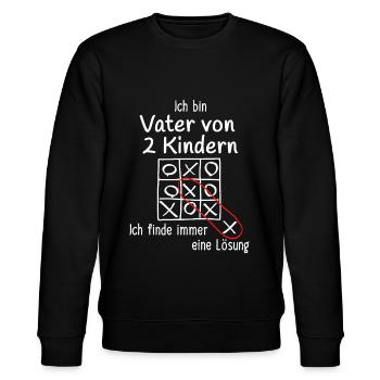 Vater Geschenk zum zweiten Kind - zweifacher Papa - Stanley/Stella Unisex Bio-Sweatshirt CHANGER  - Schwarz - Vorne - Nik (191cm) & Marisol (170cm)