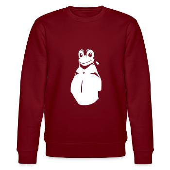 Linux Pinguin Kostüm alle Hacker und Sys Admins - Stanley/Stella Unisex Bio-Sweatshirt CHANGER  - Burgunderrot - Vorne - Nik (191cm) & Marisol (170cm)