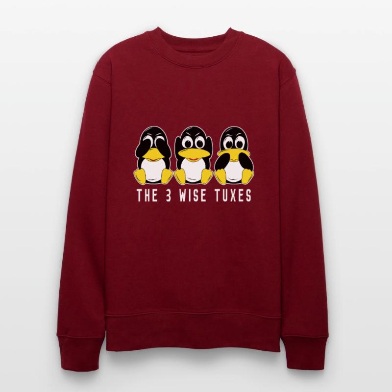 3 Linux penguins hear see speak computer scientists Stanley/Stella CHANGER Unisex Organic Sweatshirt