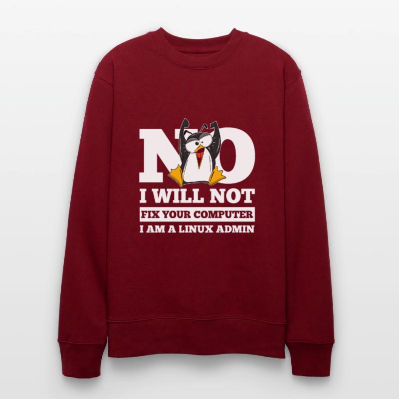 Linux SysAdmin Hacker Coder Penguin Computer Fix Stanley/Stella CHANGER Unisex Organic Sweatshirt