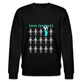 Ich liebe Fußball - Stanley/Stella Unisex Bio-Sweatshirt CHANGER  - Schwarz - Vorne - Nik (191cm) & Marisol (170cm)
