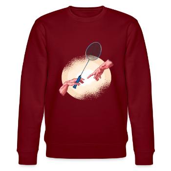 badminton - Stanley/Stella CHANGER Unisex Organic Sweatshirt - burgundy - Front - Nik (191cm) & Marisol (170cm)
