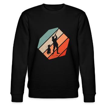 Jagdhund - Stanley/Stella Unisex Bio-Sweatshirt CHANGER  - Schwarz - Vorne - Nik (191cm) & Marisol (170cm)