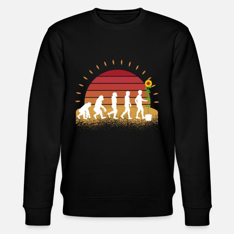 Retro Sonnenblume Geschenk Sonnenblumen - Stanley/Stella Unisex Bio-Sweatshirt CHANGER  - Schwarz