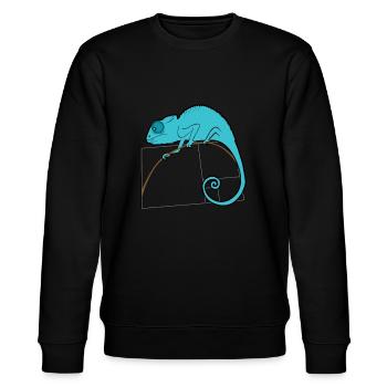 Fibonacci Chamäleon - Goldener Schnitt - Stanley/Stella Unisex Bio-Sweatshirt CHANGER  - Schwarz - Vorne - Nik (191cm) & Marisol (170cm)