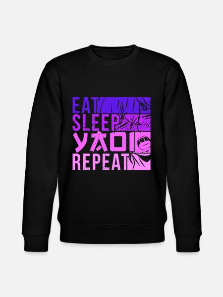 Eat Sleep Yaoi Repeat Fujoshi Anime Boy Gay Manga - Stanley/Stella CHANGER Unisex Organic Sweatshirt - black