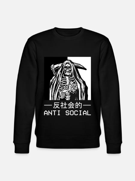 Skelett Sensenmann Antisocial Todesengel - Stanley/Stella Unisex Bio-Sweatshirt CHANGER  - Schwarz