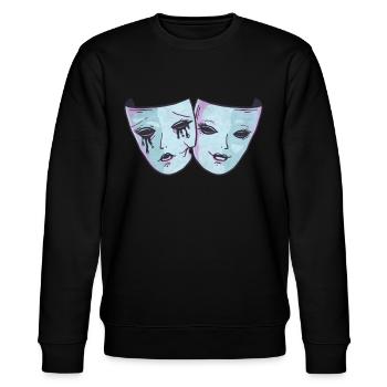 Theater Maske Pastell Goth Soft Grunge Aesthetic - Stanley/Stella Unisex Bio-Sweatshirt CHANGER  - Schwarz - Vorne - Nik (191cm) & Marisol (170cm)
