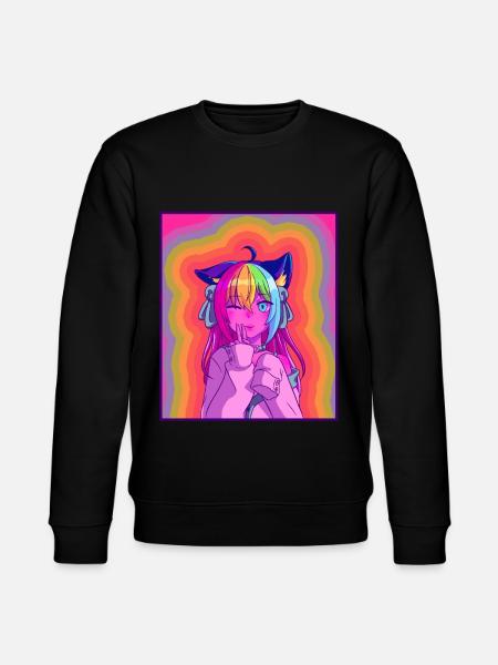 Kidcore Aesthetic Kawaii Anime Girl 90s Nostalgia - Stanley/Stella CHANGER Unisex Organic Sweatshirt - black