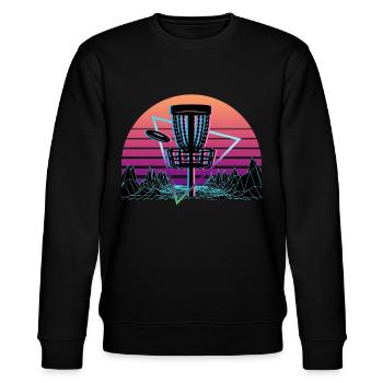 Disc Golf Vaporwave Aesthetic Retro - Stanley/Stella Unisex Bio-Sweatshirt CHANGER  - Schwarz - Vorne - Nik (191cm) & Marisol (170cm)