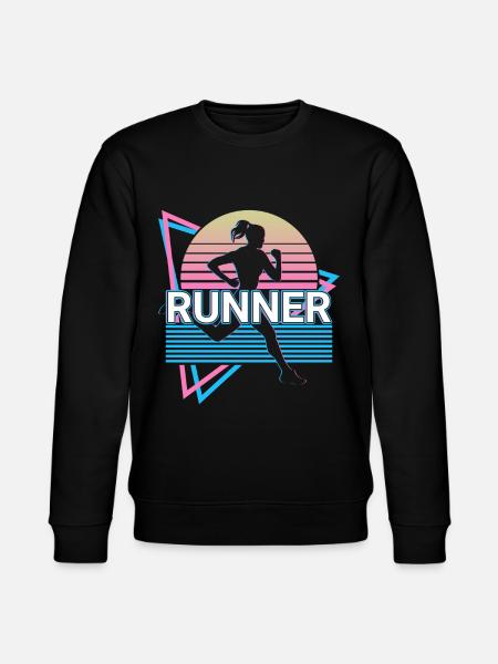 Runners Run Retro Gift - Stanley/Stella CHANGER Unisex Organic Sweatshirt - black