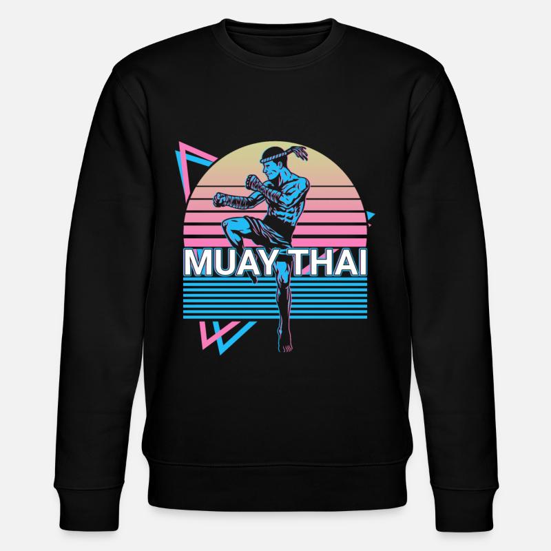 Muay Thai Retro Geschenk - Stanley/Stella Unisex Bio-Sweatshirt CHANGER - Schwarz