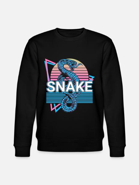 Snake Retro Gift - Stanley/Stella CHANGER Unisex Organic Sweatshirt - black