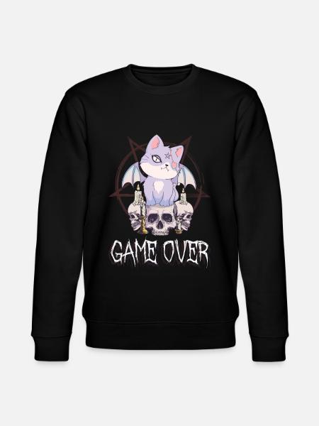 Cat Skull Goth Game Over Pentagram Occult G - Stanley/Stella CHANGER Unisex Organic Sweatshirt - black