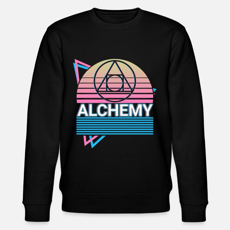 Alchemy Symbol Philosopher's Stone Retro - Stanley/Stella CHANGER Unisex Organic Sweatshirt - black