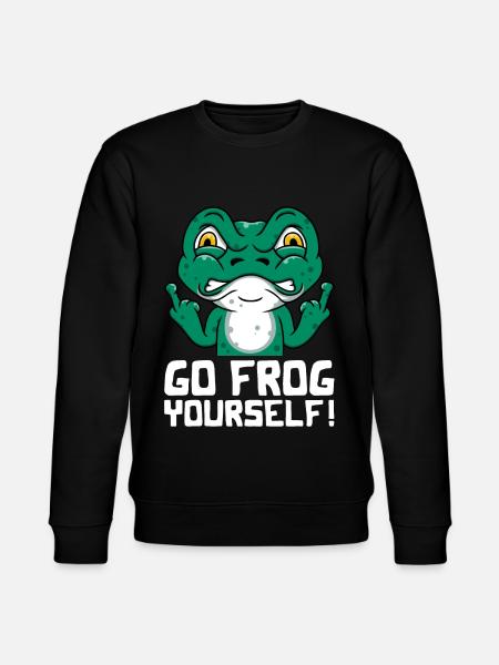 Funny frog Go Frog Yourself! - Stanley/Stella CHANGER Unisex Organic Sweatshirt - black